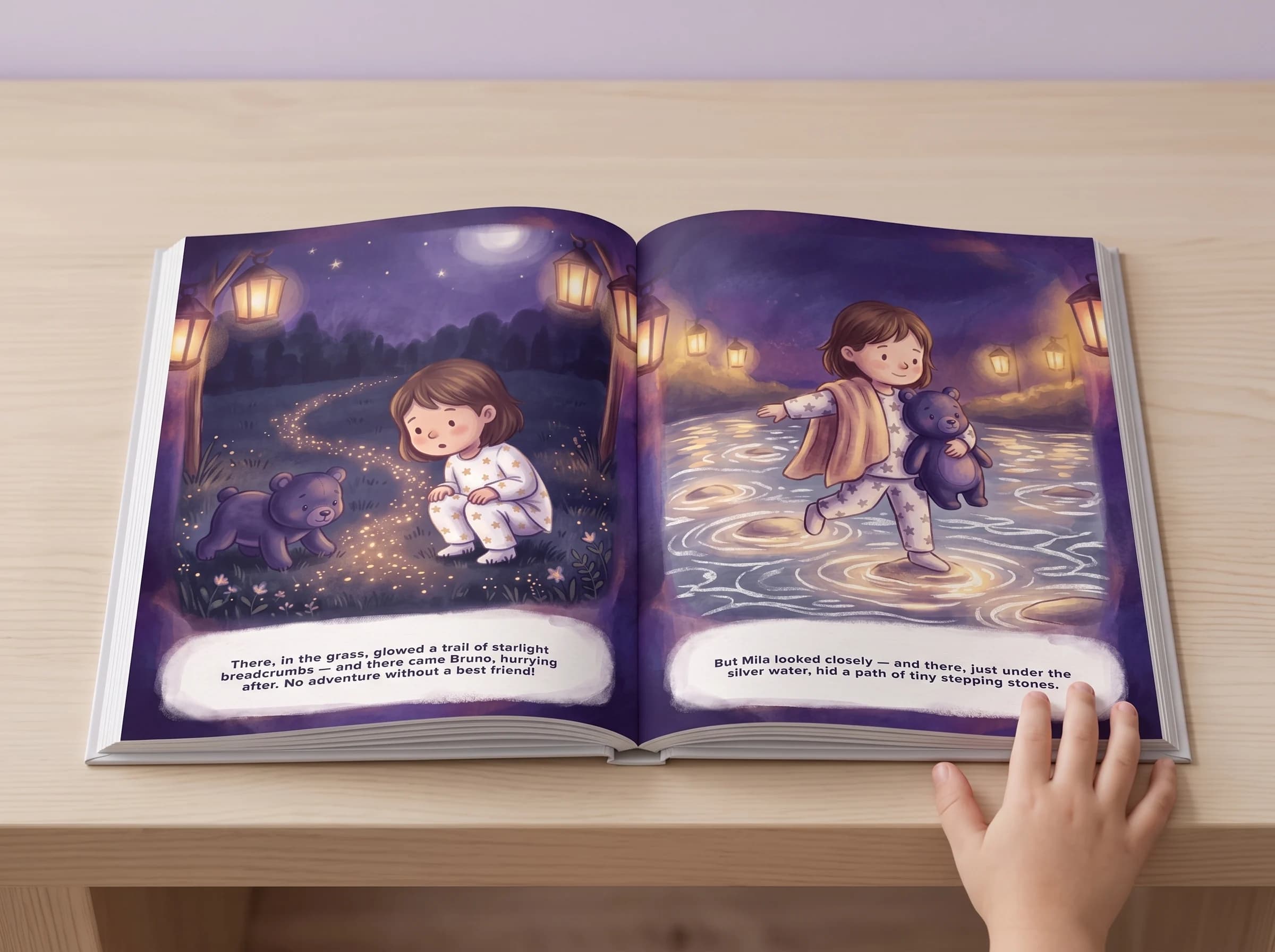 An open Made of Tales hardcover showing two illustrated pages